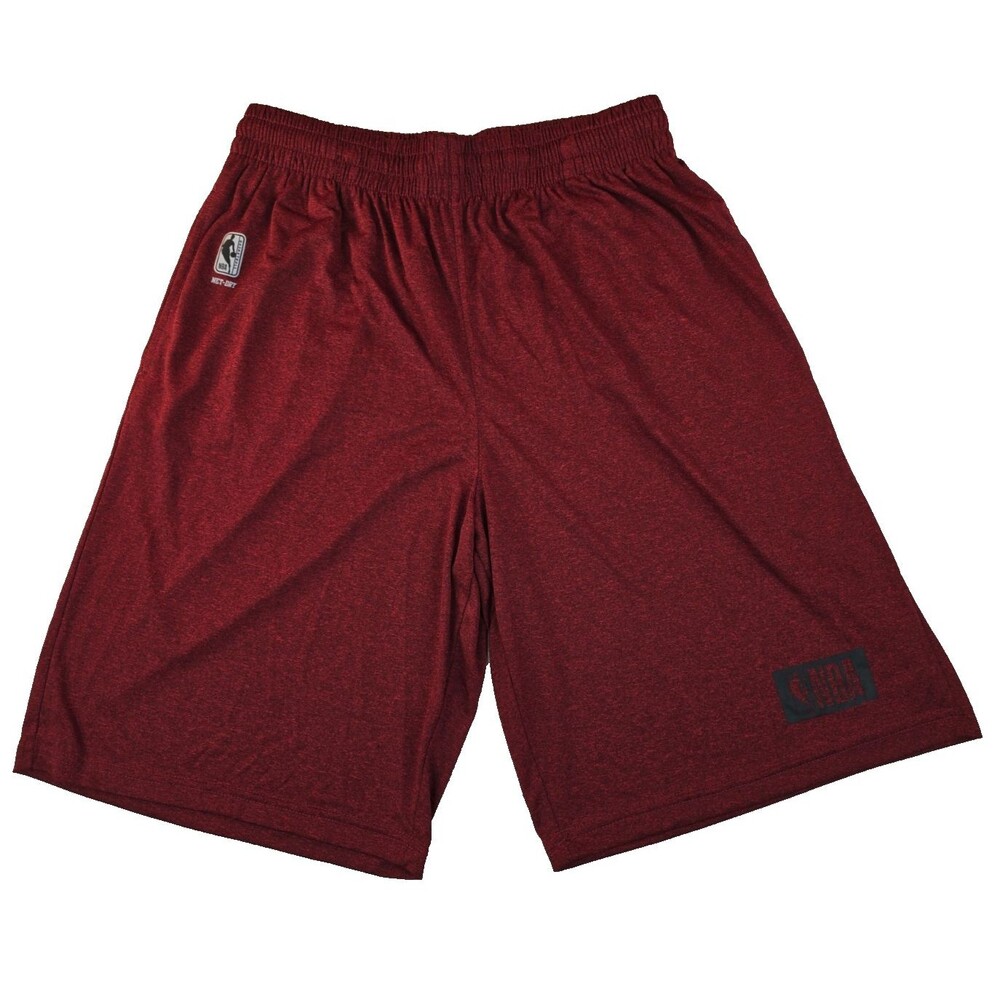 NBA Mens Large L Basketball Shorts Burgundy Maroon Heather Moisture Wicking Gym